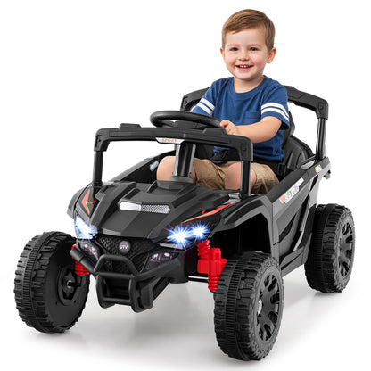 Black 12V Kids Ride-On UTV Truck | Dual Control & LED Lights