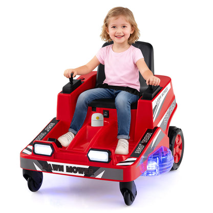 12V Ride On Lawn Mower | Dual Control LED Lights Red