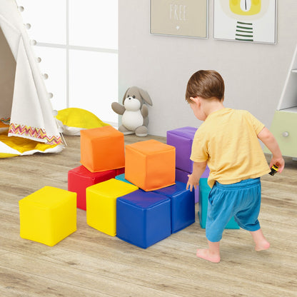 12 Piece Colourful Soft Foam Stacking Cubes | Kids Play Blocks