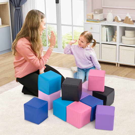 Vibrant 12-piece foam blocks for toddlers imaginative play and learning, perfect for home fun.