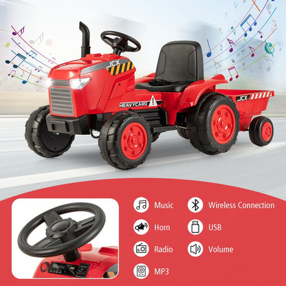 Kids 12V Ride-On Tractor w/ Trailer and Remote - Ages 3-8 | Premium toy vehicle for young childrens outdoor play.