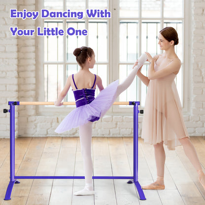 130cm Purple Ballet Barre | 4 Height Adjustable Beech Wood Bar
