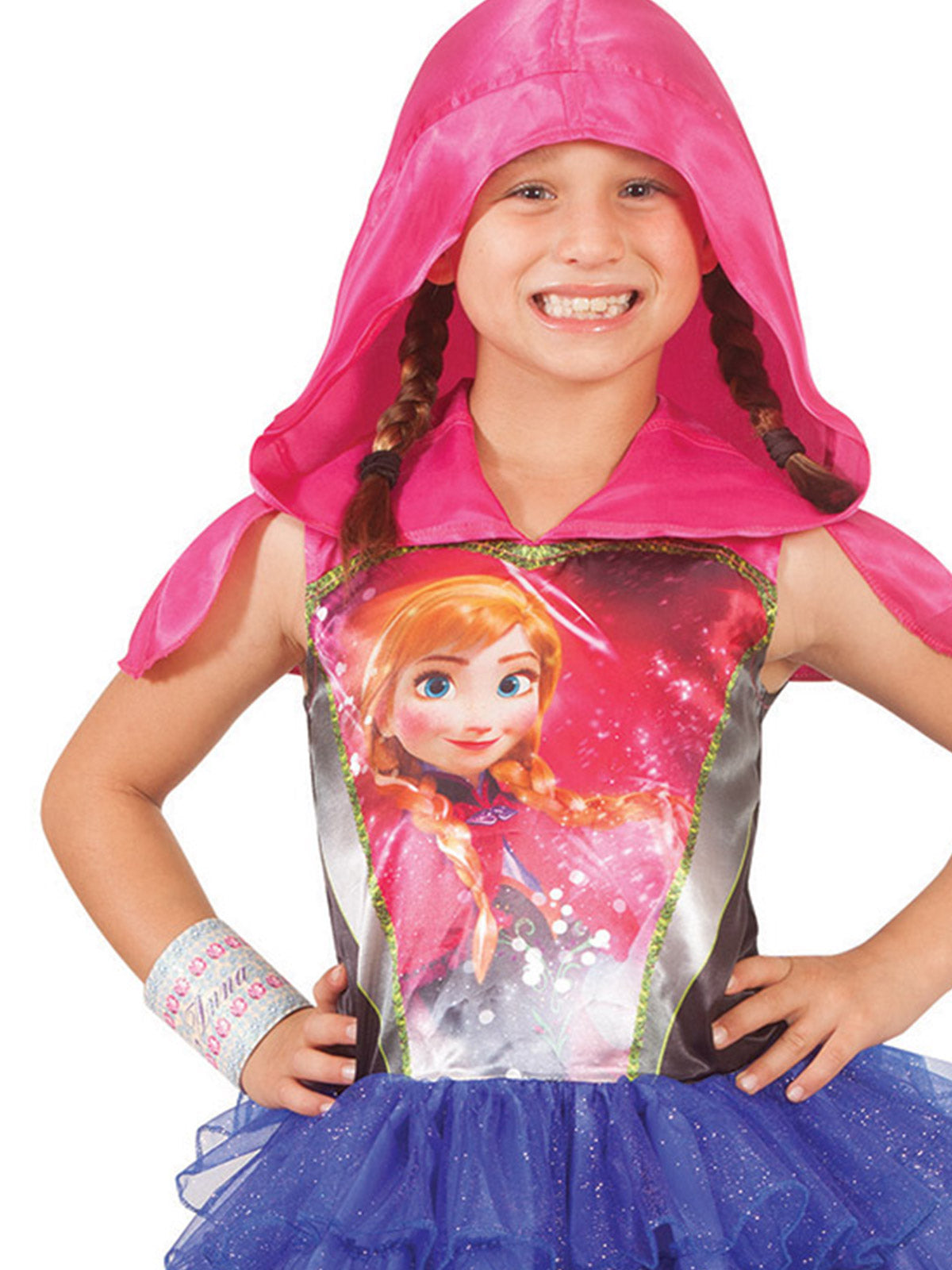 Anna Hooded Princess Dress inspired by Disney Frozen, perfect for girls imaginative play at home.