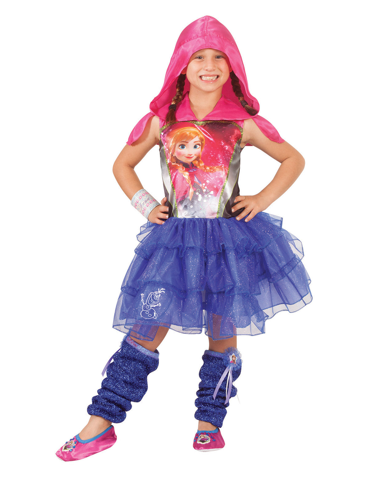 Anna hooded princess dress from Disney Frozen, perfect for girls imaginative play at home.