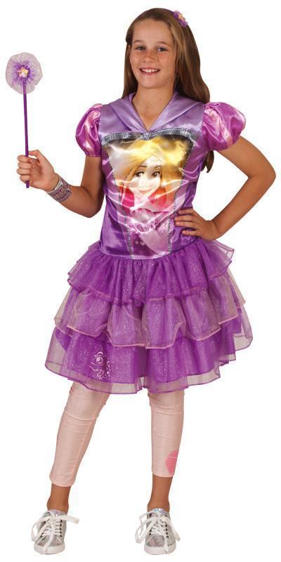 Rapunzel Disney Princess Hooded Dress Costume for Kids, perfect for imaginative dress-up play.