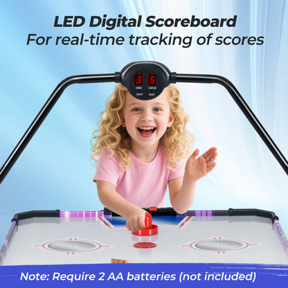145cm Air Hockey Table | 12V Motor LED Scoreboard Black