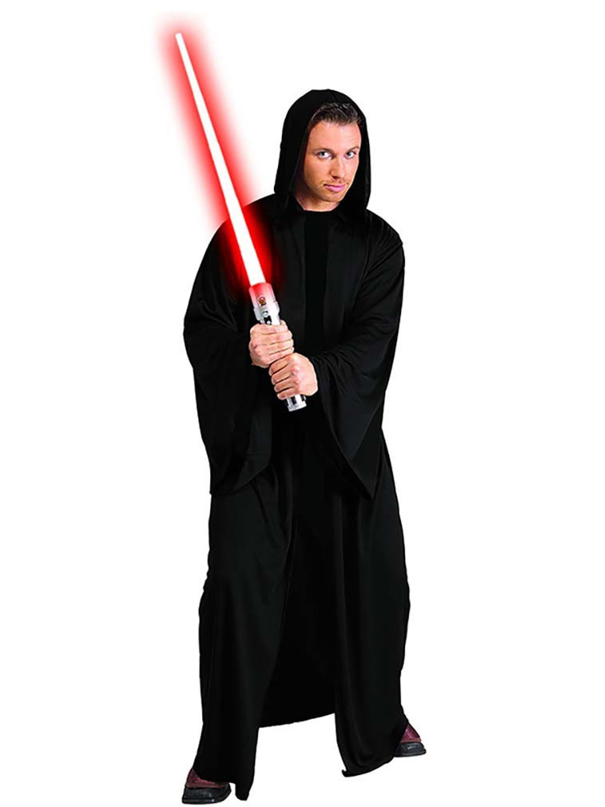 Black Star Wars Sith Hooded Robe Costume for adults, perfect for themed events and play.