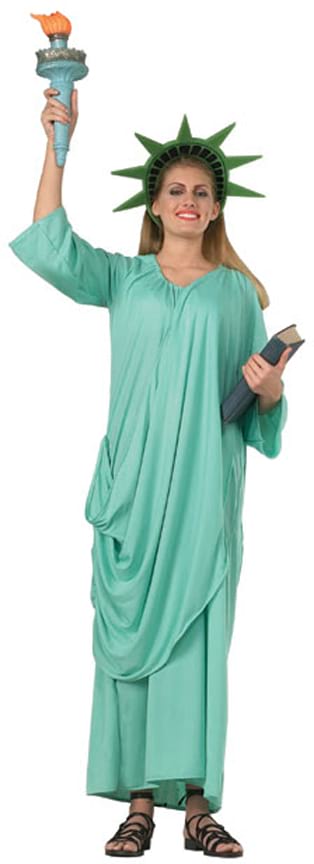 Adult Statue of Liberty costume for childrens dress-up, Halloween, and patriotic events.