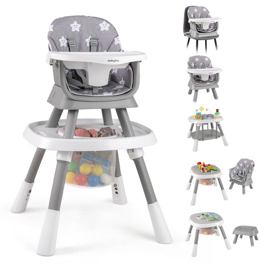 16-in-1 Convertible Baby High Chair for Toddlers | Grey