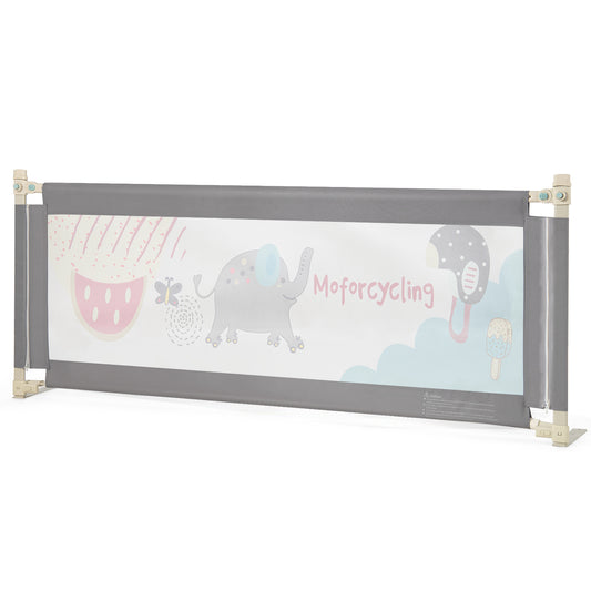 175cm Grey Oxford Fabric Bed Rail | 24 Height Positions | Mesh