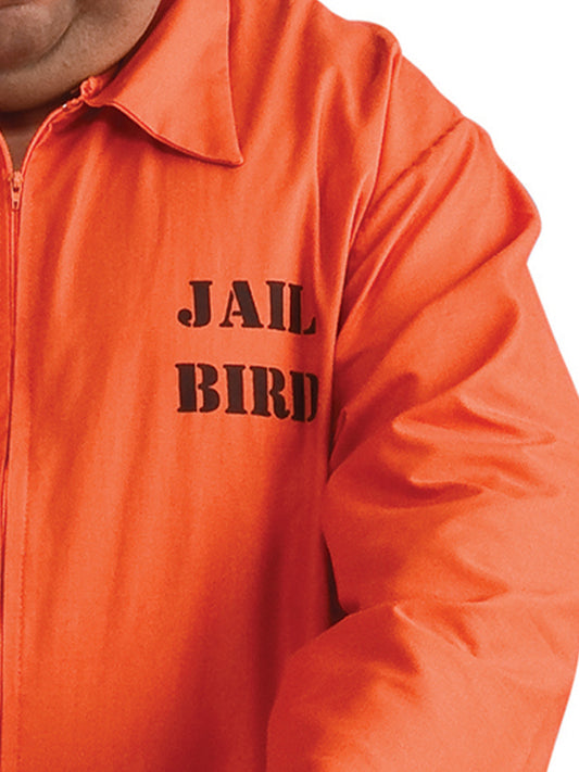 Adult prisoner plus size costume, perfect for Halloween dress up parties at home.