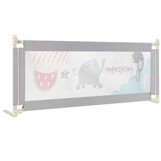 195cm Grey Mesh Bed Rail | Height Adjustable Double Lock Toddler