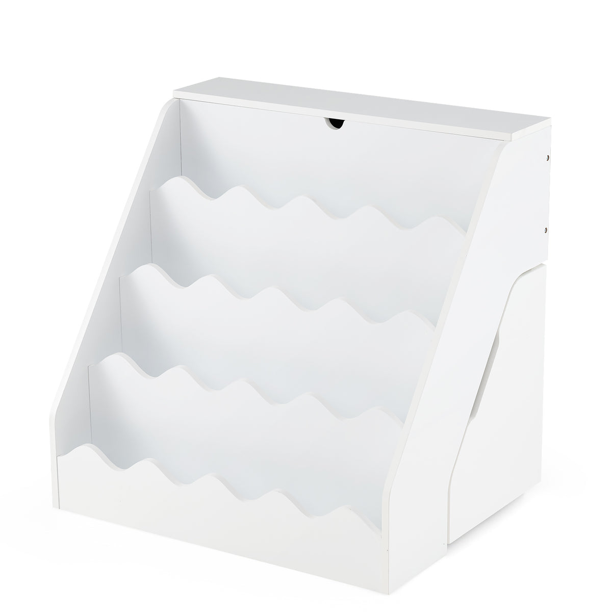 White 2 In 1 Kids Bookshelf & Toy Storage Organizer with Cart