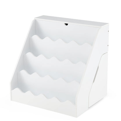 White 2 In 1 Kids Bookshelf & Toy Storage Organizer with Cart