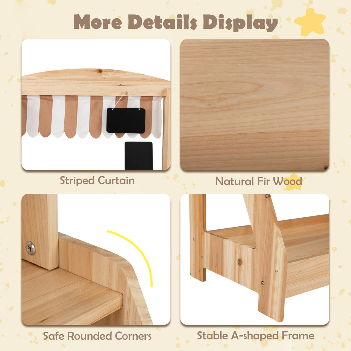 2 In 1 Natural Wood Mud Kitchen & Market Stand | 25 Accessories