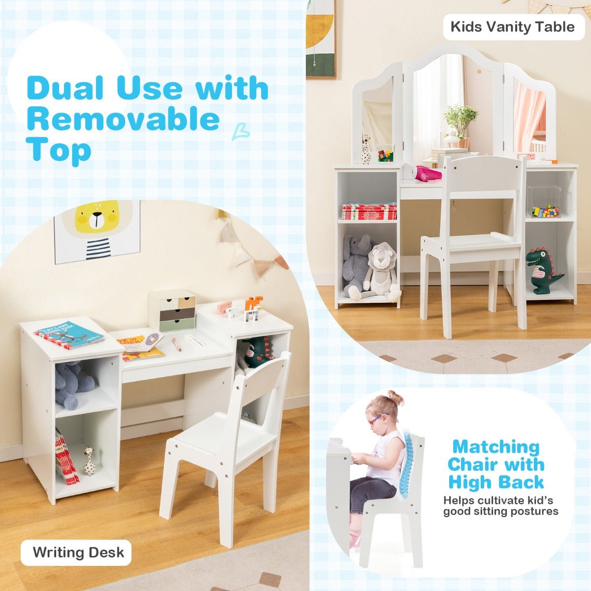 Childs vanity table with mirror online