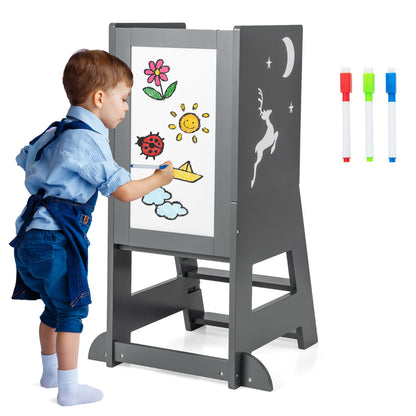 Kids Standing Tower | Grey Adjustable Learning Aid