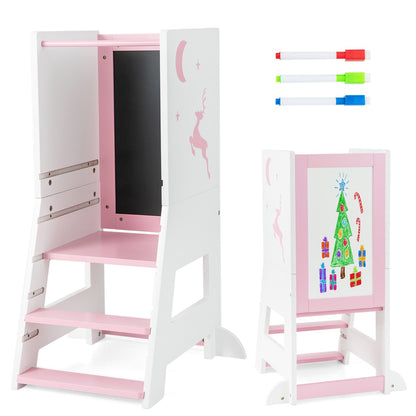 Learning Tower Pink | Adjustable Footstep & Drawing Board