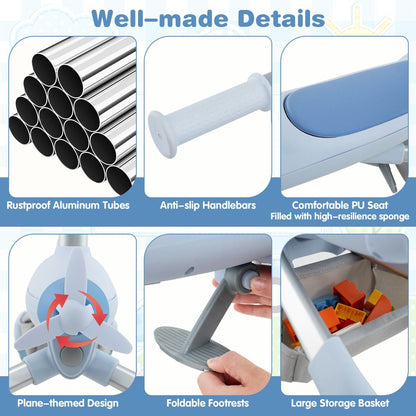 LED Wheel Kids Push Car | 2 in 1 Adjustable Ride On Toy