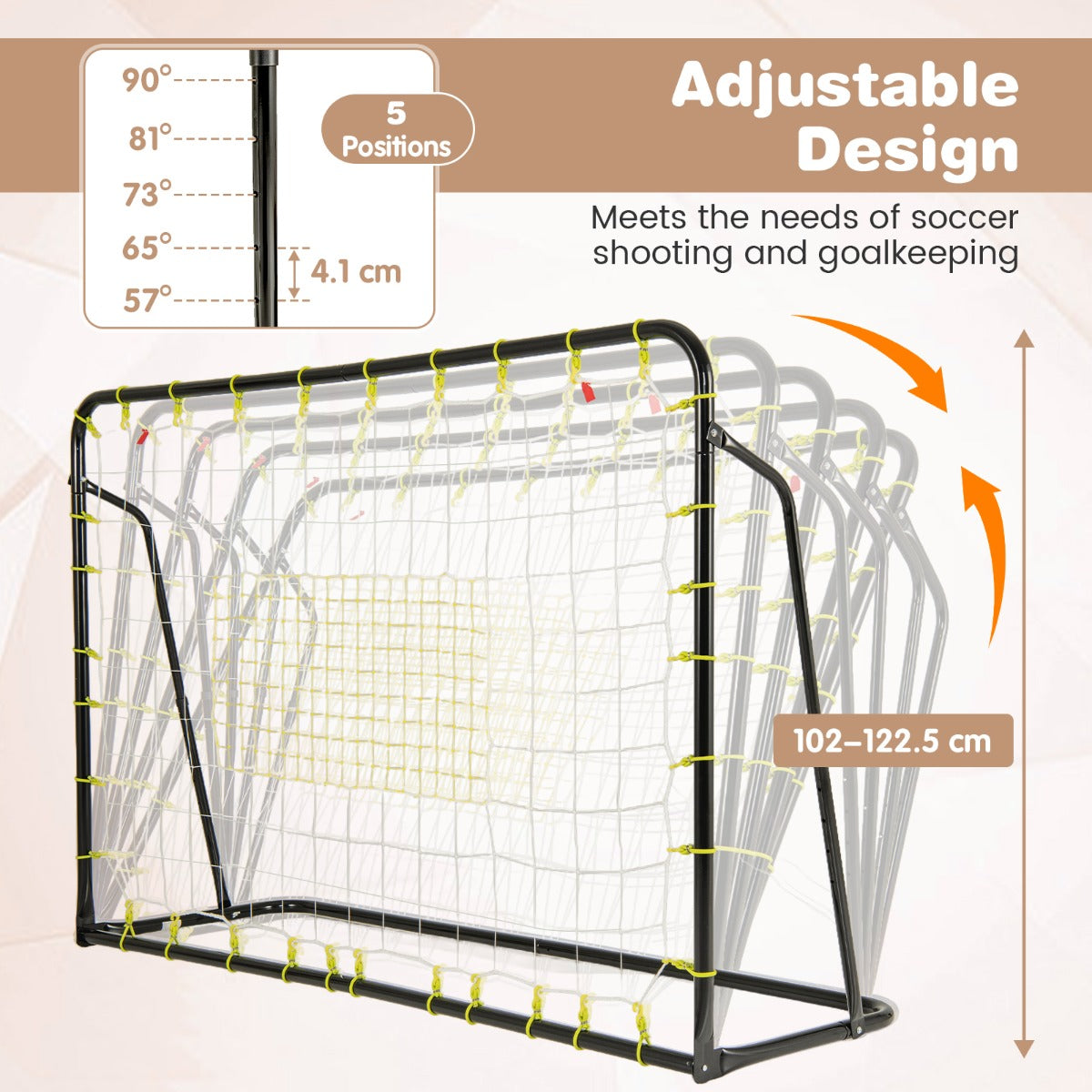 2 in 1 Kids Soccer Rebounder & Goal | Black Adjustable Net Set
