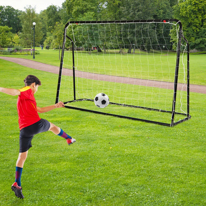2 in 1 Kids Soccer Rebounder & Goal | Black Adjustable Net Set