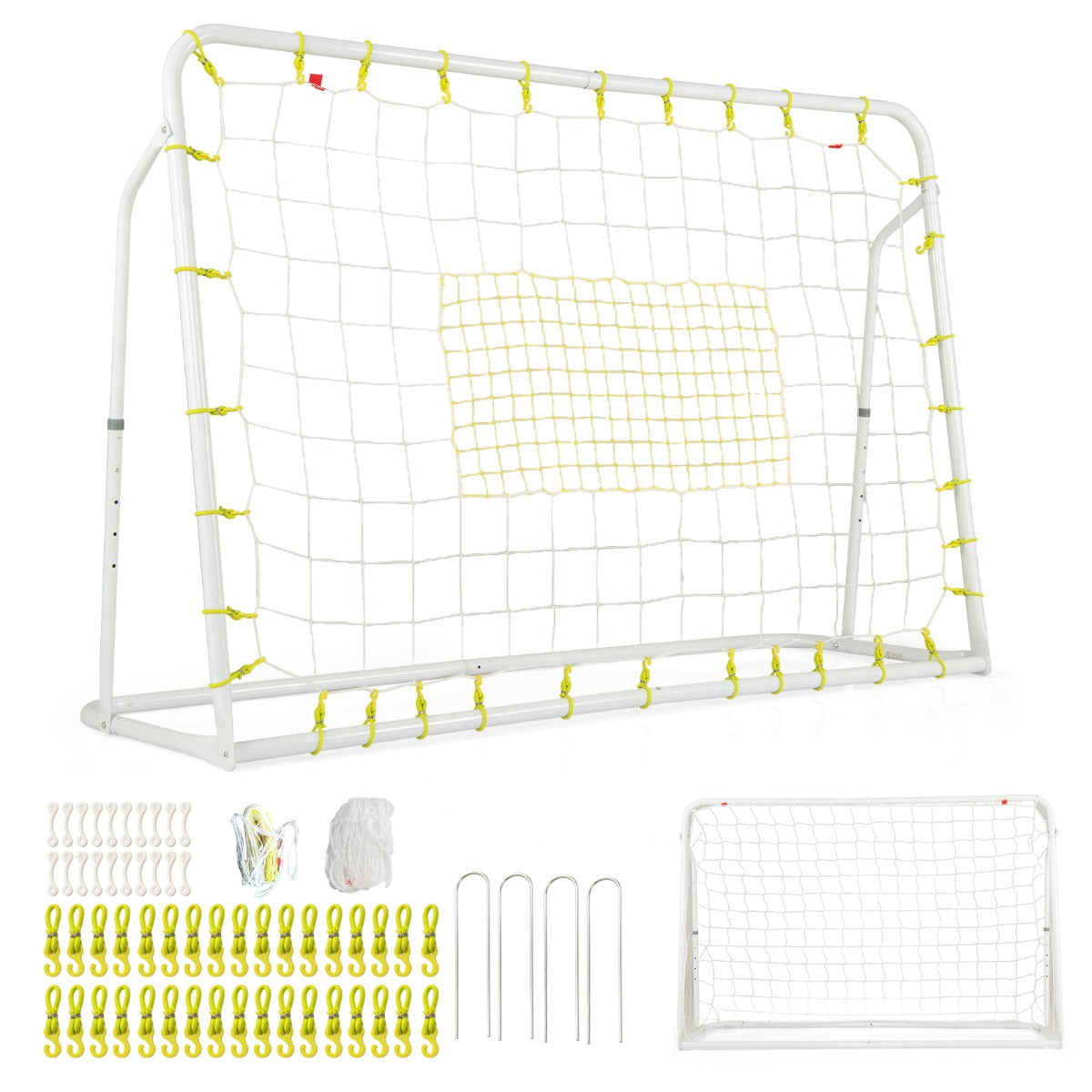 2 In 1 Kids Soccer Goal & Rebounder | 5 Angle Adjust | White