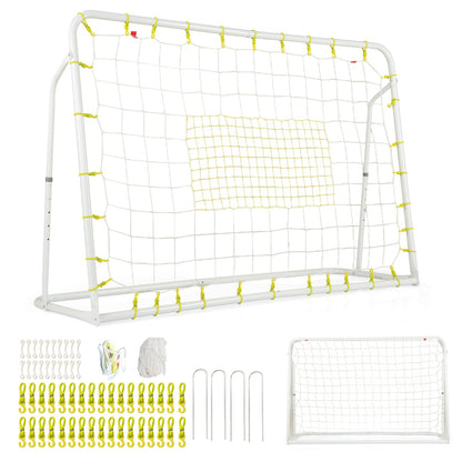 2 In 1 Kids Soccer Goal & Rebounder | 5 Angle Adjust | White