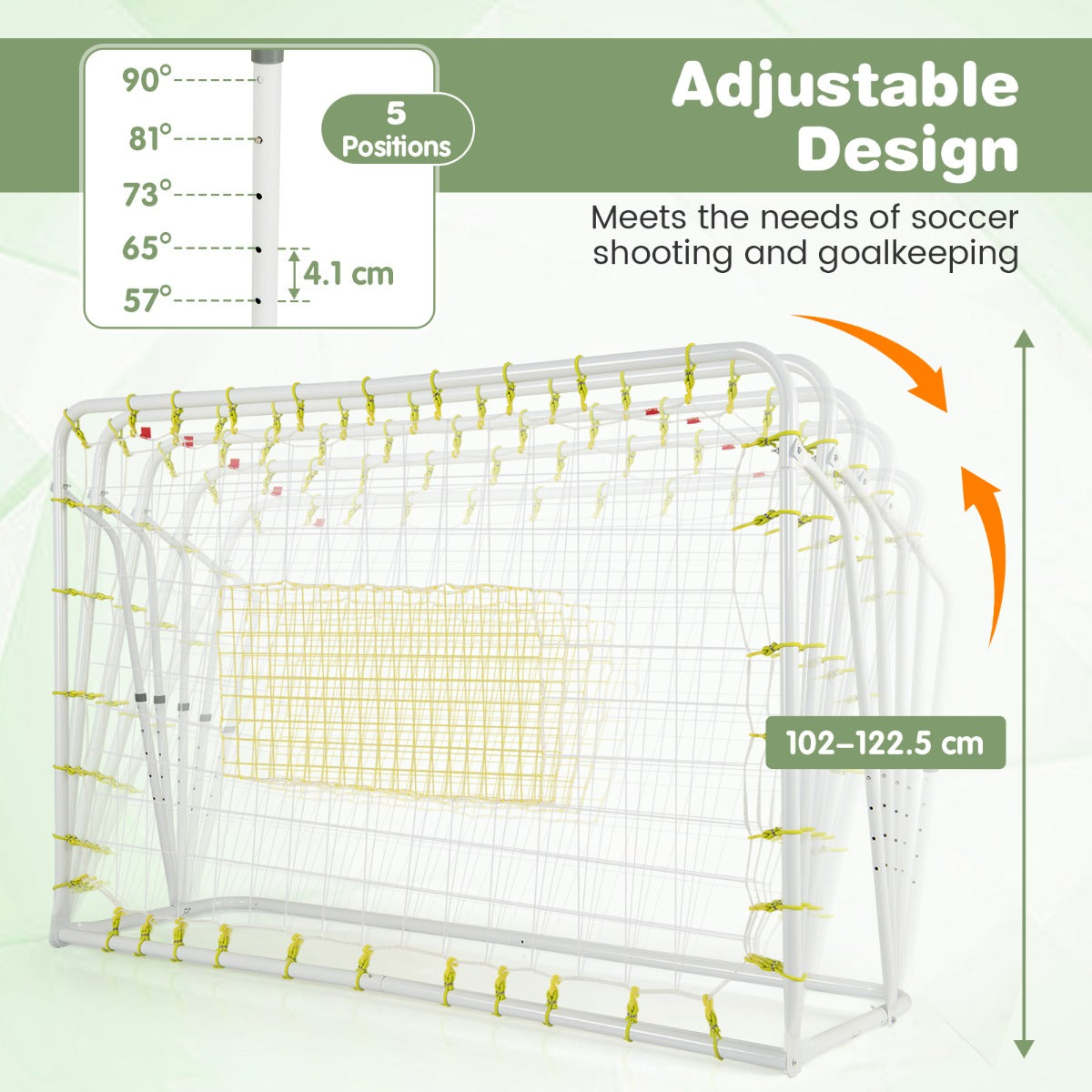2 In 1 Kids Soccer Goal & Rebounder | 5 Angle Adjust | White