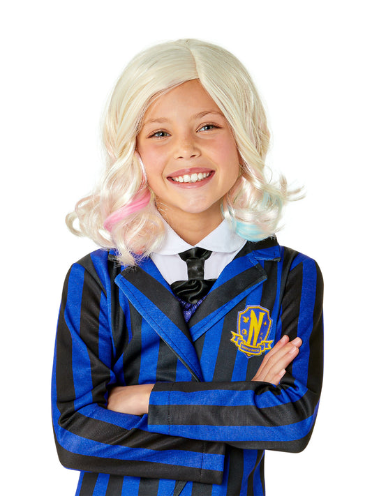 Kids Netflix Wednesday Blonde Wig, perfect for dress-up and themed play at home