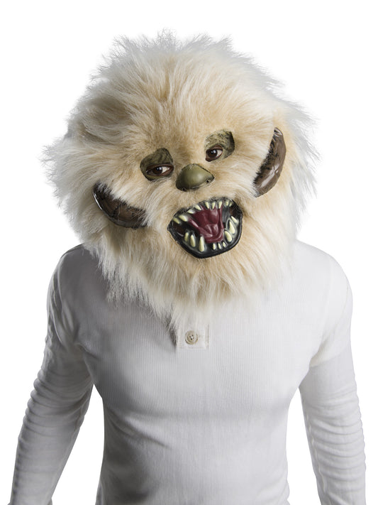 Furry Wampa latex mask for adults themed from Star Wars, perfect for childrens play.