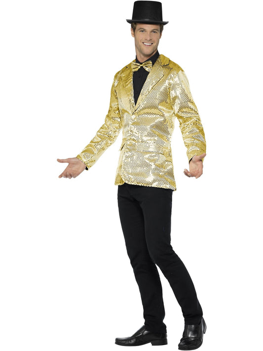 Men's Sequin Gold Jacket | Disco Party Costume | Versatile
