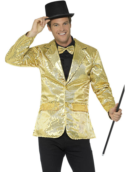 Men's Sequin Gold Jacket | Disco Party Costume | Versatile