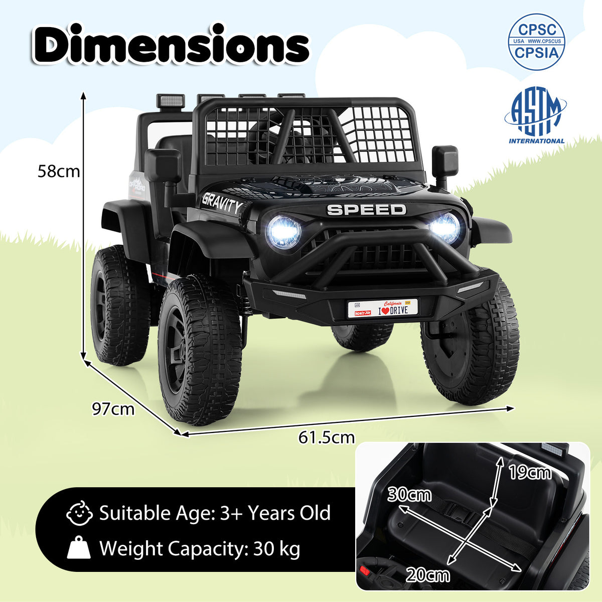 24V Black Ride-On Car | Remote Control & Dual Motors