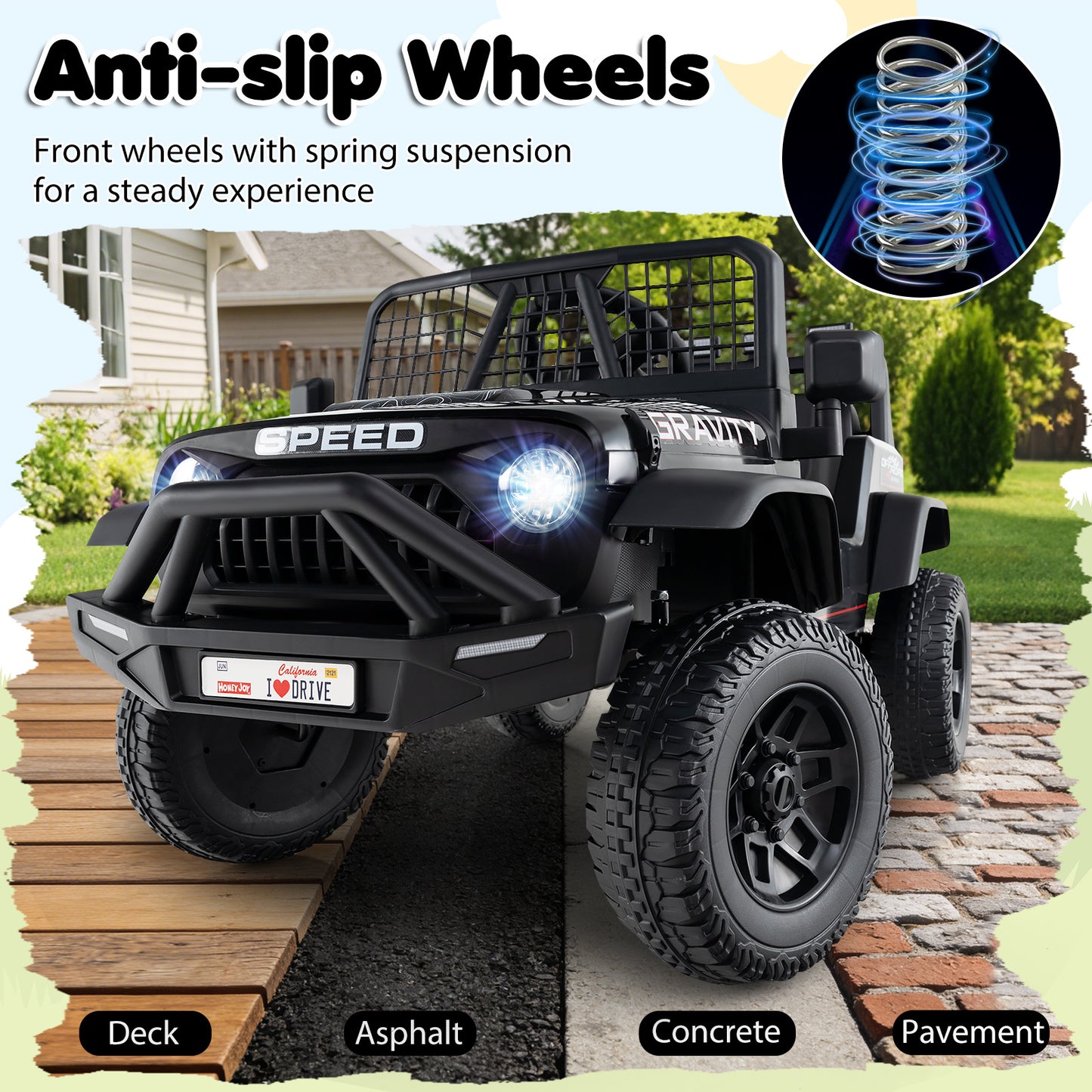 24V Black Ride-On Car | Remote Control & Dual Motors