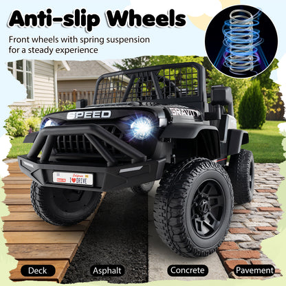 24V Black Ride-On Car | Remote Control & Dual Motors