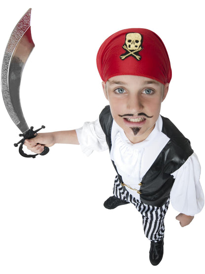 Pirate Costume Set with Red Headband | Kids Complete Black Outfit