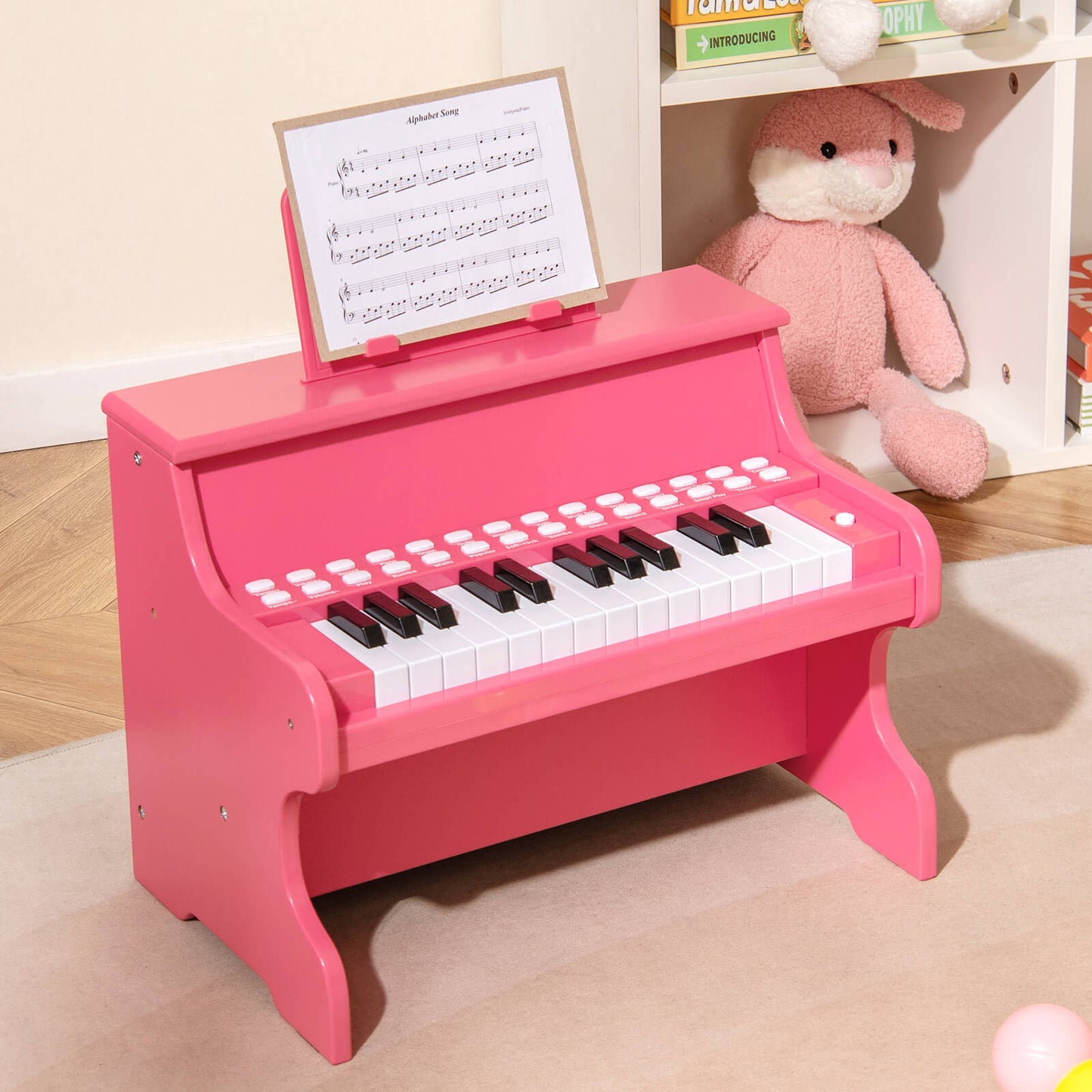 25 Keys Kids Piano Keyboard Mini Digital Piano with Teaching Mode-Pink