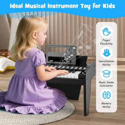 25 Key Mini Digital Piano | Black Kids Musical Keyboard Toy