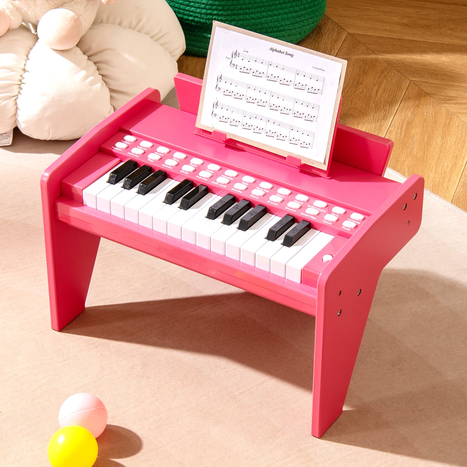 25 Keys Kids Piano Keyboard Mini Digital Piano Toy-Pink