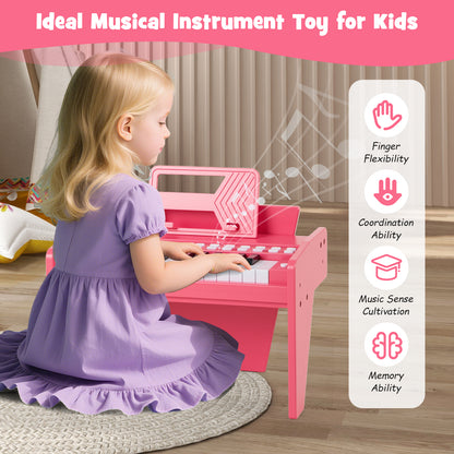 Pink 25 Key Mini Digital Piano | Teaching Mode & Music Stand