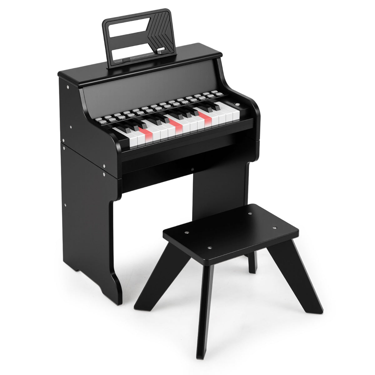 25 Key Digital Piano with Teaching Mode & Stool | Black