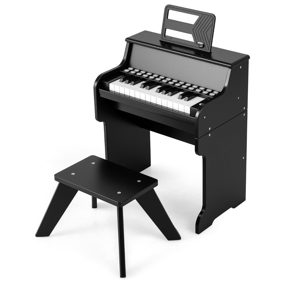 25 Key Digital Piano with Teaching Mode & Stool | Black