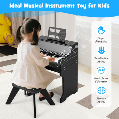 25 Key Digital Piano with Teaching Mode & Stool | Black