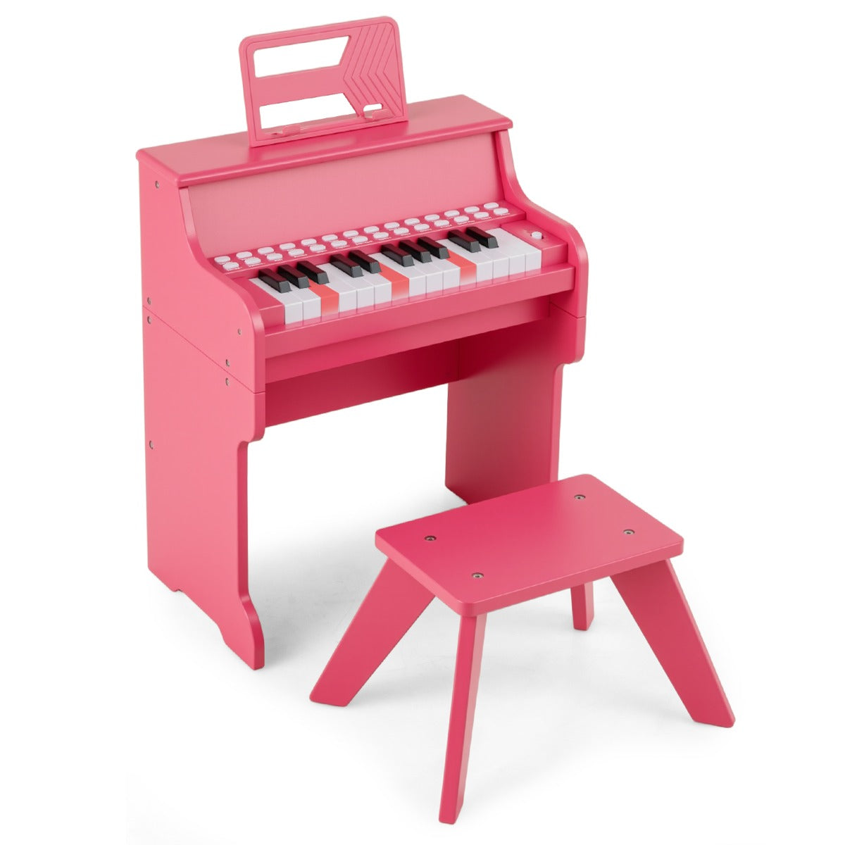 25 Key Digital Piano Keyboard with Stool | Pink Kids Toy