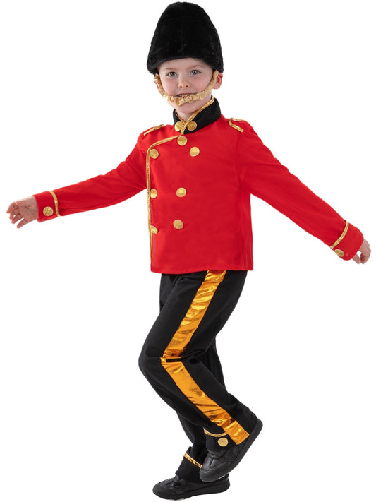 Busby Guard Soldier Costume | Red Jacket Gold Trim | Kids Dress Up