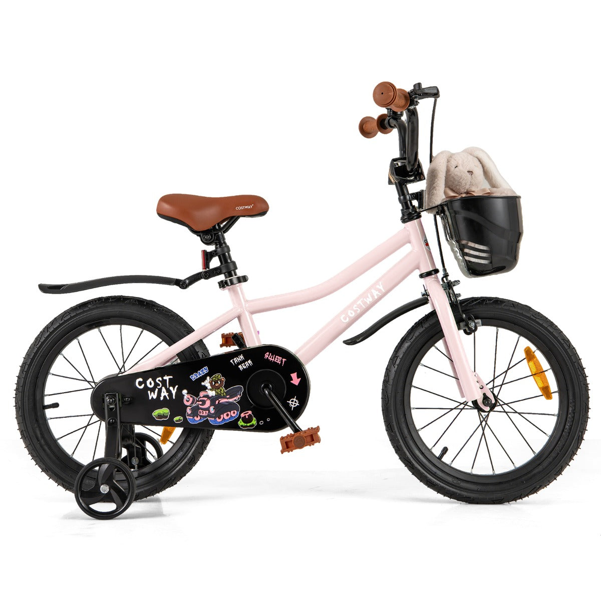 Kids Bike Pink 16 Inches | Adjustable Height Dual Brake System
