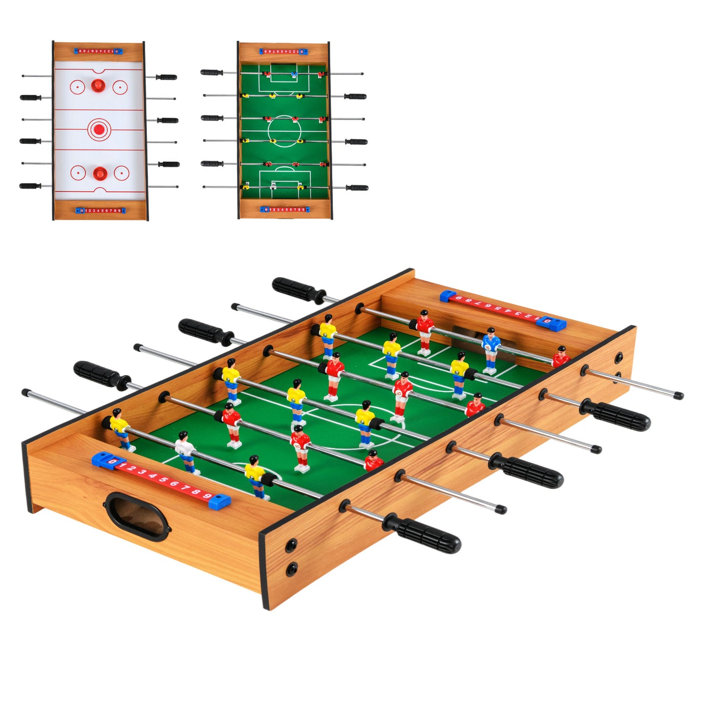 2 In 1 Natural Green Game Table | Foosball & Hockey Fun