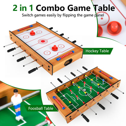 2 In 1 Natural Green Game Table | Foosball & Hockey Fun