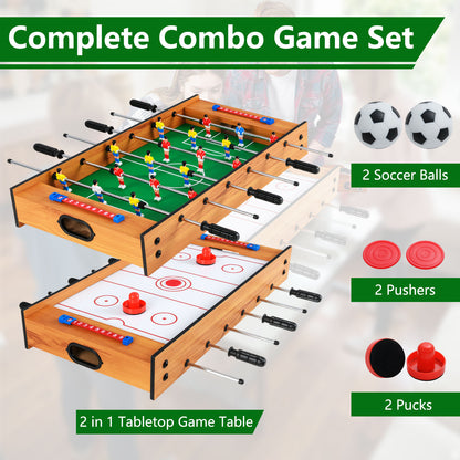 2 In 1 Natural Green Game Table | Foosball & Hockey Fun