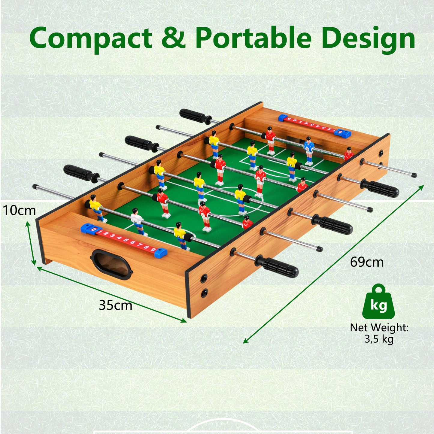 2 In 1 Natural Green Game Table | Foosball & Hockey Fun